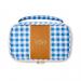 Megan Gingham Sky Compact Cosmetic Case Personalized