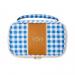 Megan Gingham Sky Compact Cosmetic Case Personalized