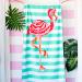 Monogrammed Flamingo Stripe Beach Towel