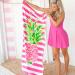 Monogrammed Pineapple Stripe Beach Towel