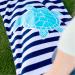 Personalized Turtle Stripe Beach Towel
