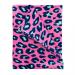 Monogrammed Hot Pink Leopard Plush Blanket
