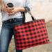 Monogrammed Red Buffalo Check Ally Tote 