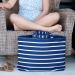 Monogrammed Navy Stripe Ally Tote