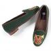 Needlepoint Fox And Horn On Forest Green Ladies Loafers By Paige