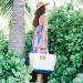 Boulevard Kennedy Medium Canvas Tote With Navy Accent