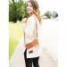 Monogrammed Clear Camel Trim Crossbody Wristlet