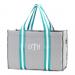 Personalized Teal Stripe Neoprene Tote