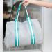 Personalized Teal Stripe Neoprene Tote