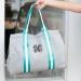 Personalized Teal Stripe Neoprene Tote
