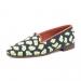 By Paige Ladies Leopard Navy And Lime Needlepoint Loafers
