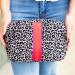 Orange Hot Pink Leopard Neoprene Cosmetic Bag
