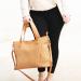 Monogrammed Camel Textured Vegan Leather Functional Tote
