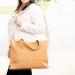 Monogrammed Camel Textured Vegan Leather Functional Tote