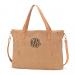 Monogrammed Camel Textured Vegan Leather Functional Tote