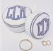 6" And 4’’ Jewelry Rounds In Pinstripe Appliqué With White Diamond Matelasse  