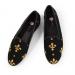 By Paige Needlepoint Fleur De Lis On Black Loafers 