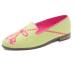 Bypaige Needlepoint Loafer In Pink Tassel On Lime