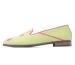 Bypaige Needlepoint Loafer In Pink Tassel On Lime
