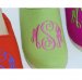 Monogrammed Lime Wool Clog Wth Hot Pink Monogram