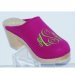 Magenta Monogrammed Wool Clog