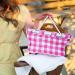 Monogrammed Hot Pink Check Mini Market Tote