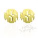 Monogrammed Gold Block Earrings