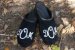 Black Suede Clog With Light Blue Monogram