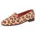 By Paige Ladies Leopard On Tan Needlepoint Loafers 