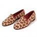 By Paige Ladies Leopard On Tan Needlepoint Loafers 