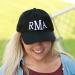 Monogrammed Black Ball Cap With Classic Font