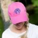 Personalized Hot Pink Ball Cap With Circle Font
