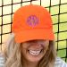 Monogrammed Orange Ball Cap With Master Circle Font