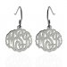 Silver Monogrammed Earrings On French Wire