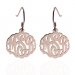 Rose Gold Monogrammed Earrings On French Wire