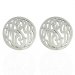 Silver  Monogrammed Earrings With Border