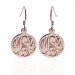 Rose Gold Engraved Earrings On French Wire