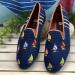 By Paige Fleet On Navy Ladies Needlepoint Loafers