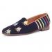 By Paige Fleet On Navy Ladies Needlepoint Loafers