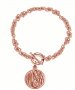 Rose Gold Toggle Bracelet With Engraved Disc