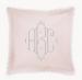 Matouk Pink Diamond Pique Euor Sham With Monogram