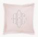 Matouk Pink Diamond Pique Euor Sham With Monogram