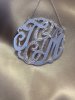 Sterling Silver Monogram With Center Letter In Cz's