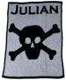 Monogrammed Skull And Crossbones Knit Blanket