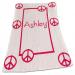 Monogrammed Peace Sign Knit Blanket