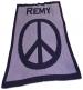 Monogrammed Large Peace Sign Knit Blanket
