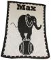 Monogrammed Elephant On Ball Knit Blanket