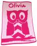 Monogrammed Owl Knit Blanket