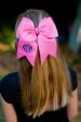 Monogrammed Hot Pink Grosgrain Ribbon Hair Bow