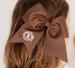 Monogrammed Girl's Brown Grosgrain Hair Bow (assorted Colors)